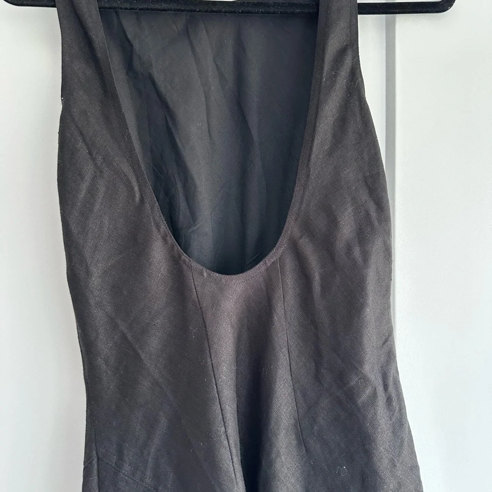 DISSH Cream Sheath Maxi Dress Sleeveless Scoop Neck - Picture 3 of 8
